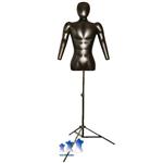 Inflatable Male Torso w/ Head & Arms, with MS12 Stand, Black